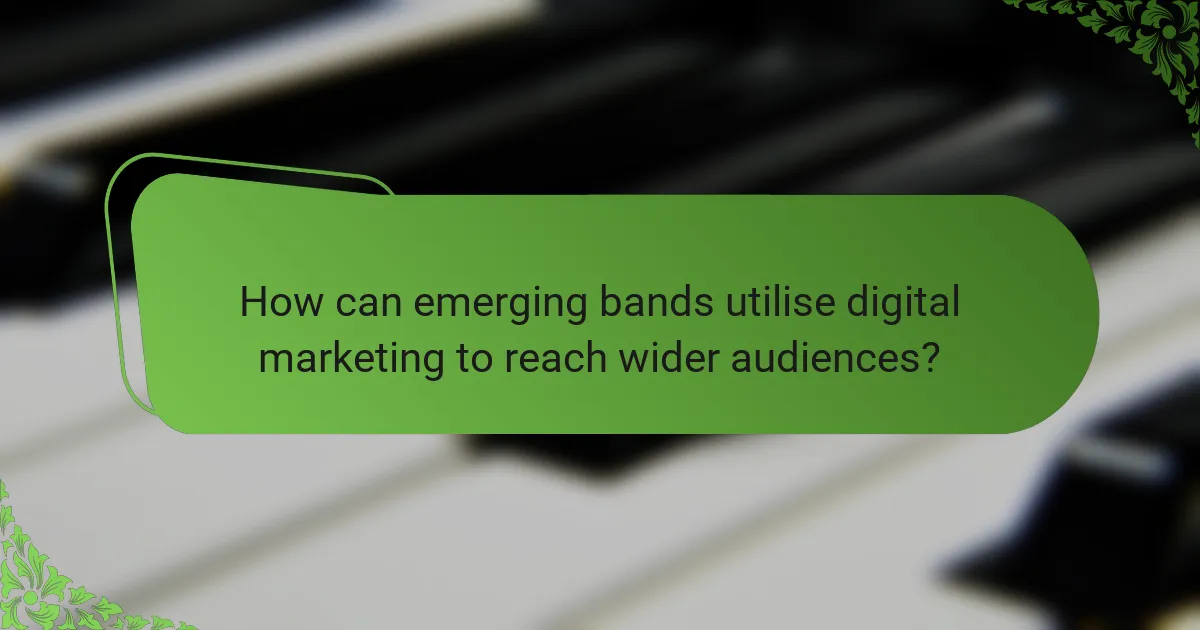 How can emerging bands utilise digital marketing to reach wider audiences?