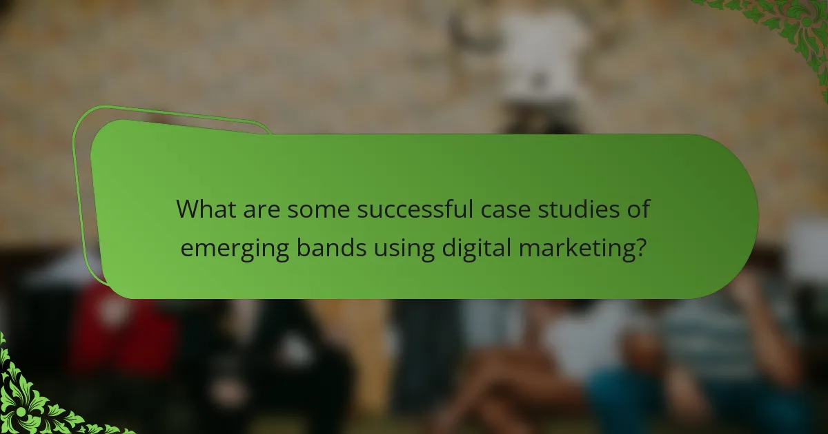 What are some successful case studies of emerging bands using digital marketing?