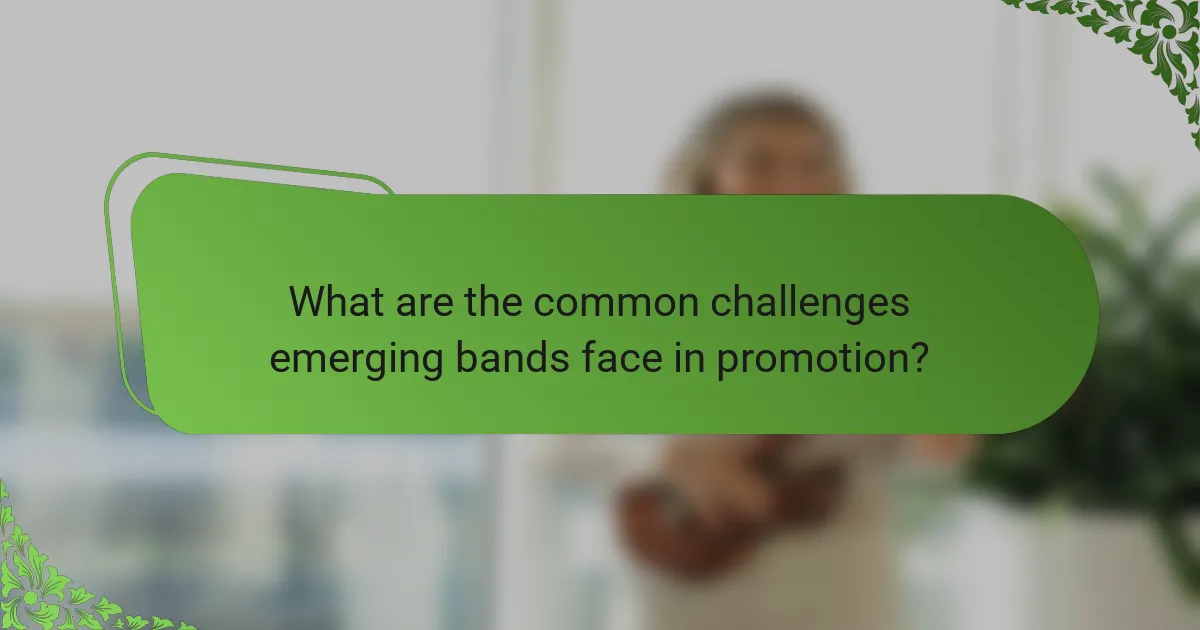 What are the common challenges emerging bands face in promotion?