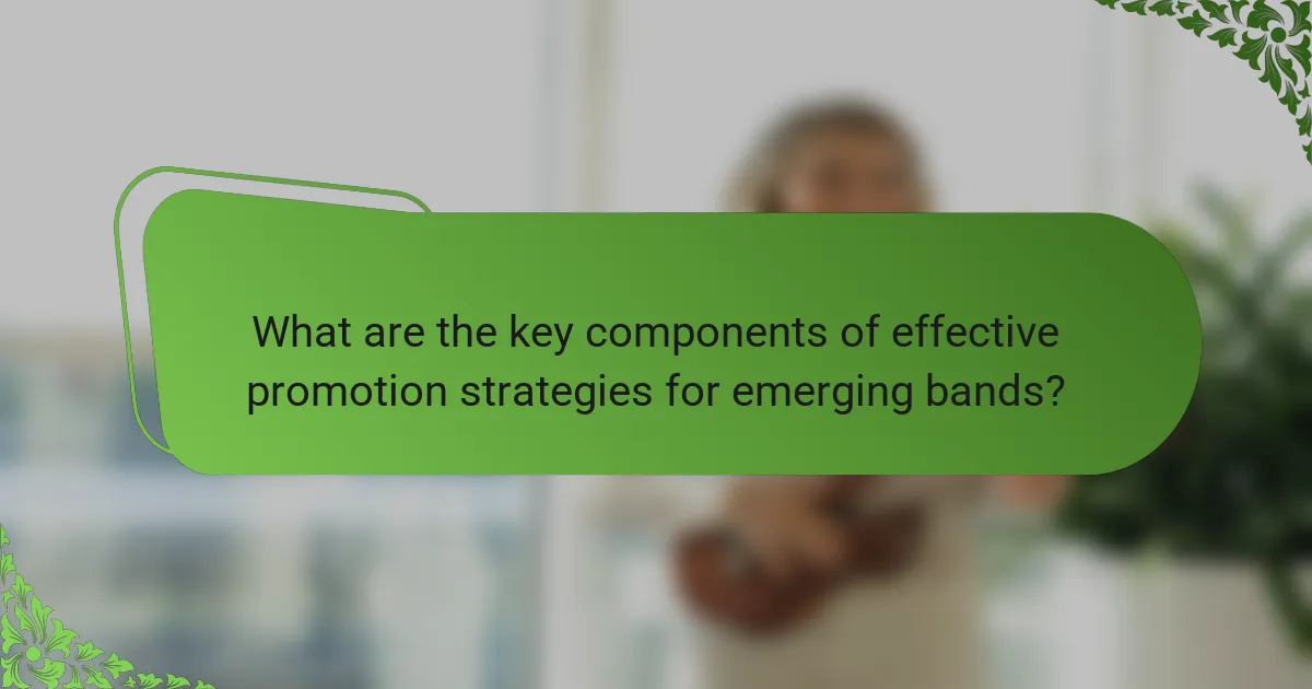 What are the key components of effective promotion strategies for emerging bands?